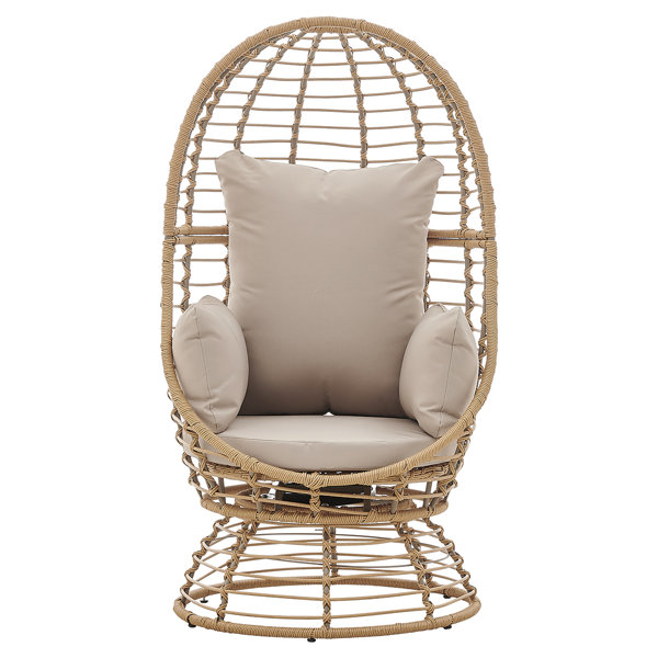 Dakota Fields Rattan Wicker 360 Degree Swivel Basket Egg Chair With